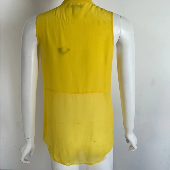 Anthropologie Broadway and Broome Yellow Women’s Silk Sleeveless Top Size Small - Picture 3 of 8